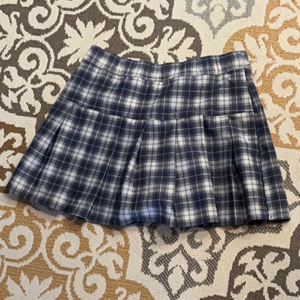 Abercrombie Kids Blue and White Pleated Skater Skirt